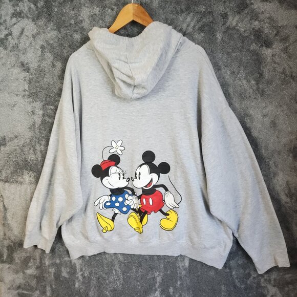 DISNEY Minnie Mickey Mouse Full Zip Sweatshirt Hoodie Gray Women’s 3X - Picture 6 of 11